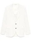Brunello Cucinelli Striped Blazer In Beige