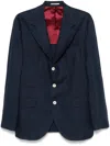 Brunello Cucinelli Navy Deconstructed Jacket With Tailored Silhouette In Blue