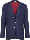 Brunello Cucinelli Pinstripe Single-breasted Blazer In Blue