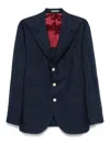 Brunello Cucinelli Navy Deconstructed Jacket With Tailored Silhouette In Dark Blue