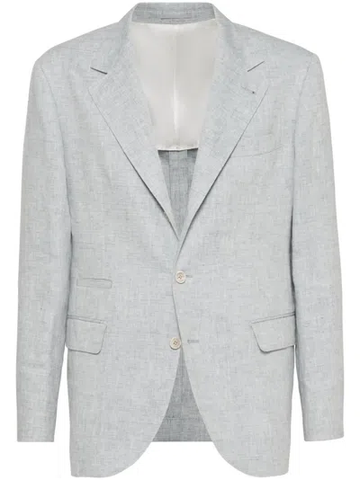 Brunello Cucinelli Deconstructed Blazer In Gray
