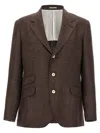 Brunello Cucinelli Deconstructed Blazer In Melange Wool In Brown