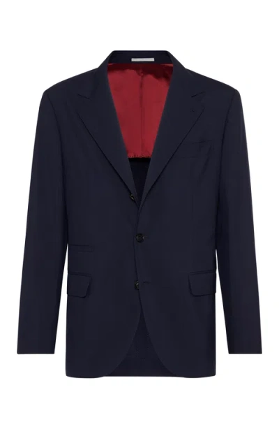 Brunello Cucinelli Deconstructed Blazer In Navy Blue