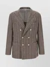 Brunello Cucinelli Deconstructed Blazer With Striped Pattern And Button Detailing