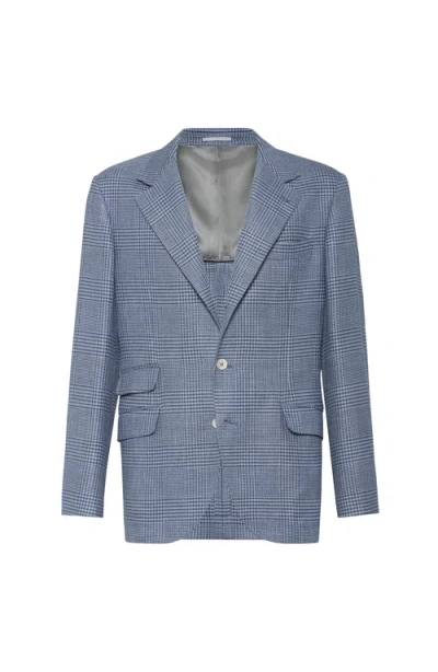 Brunello Cucinelli Deconstructed Cavallo Blazer In Blue