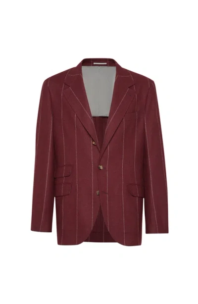 Brunello Cucinelli Deconstructed Cavallo Blazer In Red