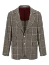 Brunello Cucinelli Cavallo Prince Of Wales-check Blazer In Brown
