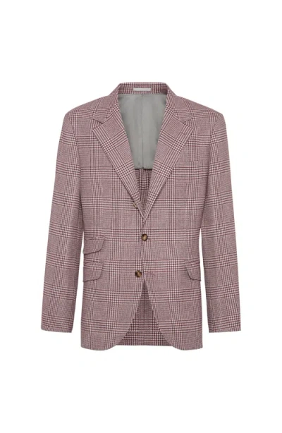 Brunello Cucinelli Deconstructed Cavallo Blazer In Burgundy