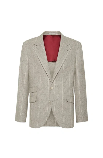 Brunello Cucinelli Deconstructed Cavallo Blazer In Gray
