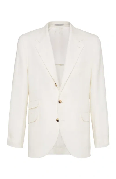 Brunello Cucinelli Deconstructed Cavallo Blazer In Off-white