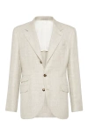 Brunello Cucinelli Linen-wool-silk Single-breasted Blazer In Yuta