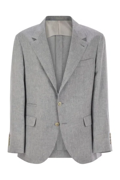 BRUNELLO CUCINELLI BRUNELLO CUCINELLI DECONSTRUCTED JACKET IN DÉLAVÉ LINEN