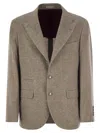 Brunello Cucinelli Men Deconstructed Jacket In Yack In Beige