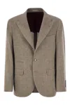 Brunello Cucinelli Men Deconstructed Jacket In Yack In Beige