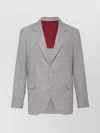 Brunello Cucinelli Deconstructed Jacket With Prince Of Wales Pattern In Gray
