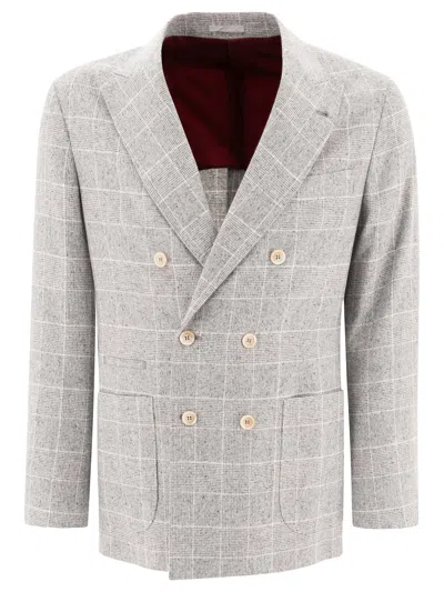 Brunello Cucinelli Deconstructed Prince Of Wales Blazer