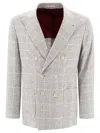 Brunello Cucinelli Deconstructed Prince Of Wales Blazer Jackets Grey