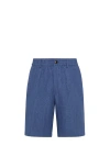 Brunello Cucinelli Linen Bermuda Shorts In Denim