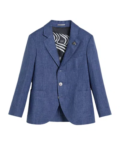 Brunello Cucinelli Délave Linen Blazer In Blue