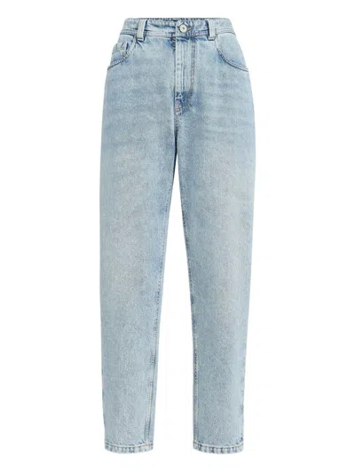 Brunello Cucinelli Authentic Denim Relaxed Tapered-leg Ankle Jeans In Brown