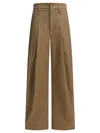Brunello Cucinelli Cropped Wide-leg Trousers With High Waist In Brown