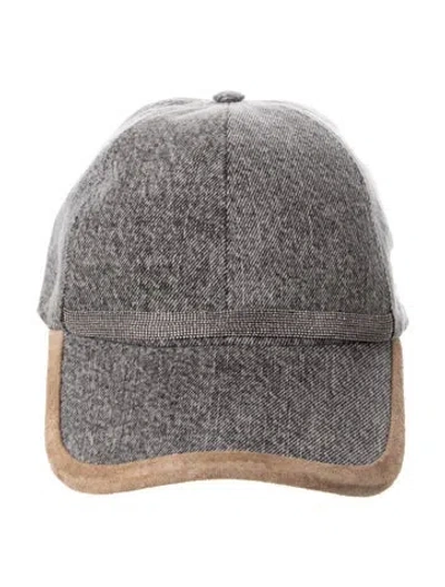 Pre-owned Brunello Cucinelli Denim Baseball Cap In Gray