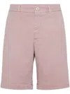 Brunello Cucinelli Twill Cotton Chinos Shorts In Pink