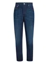 Brunello Cucinelli Relaxed-fit Denim Trousers With Rolled Cuffs In Blue