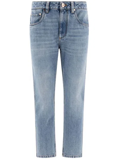 Brunello Cucinelli Denim Cotton Jeans In Blue