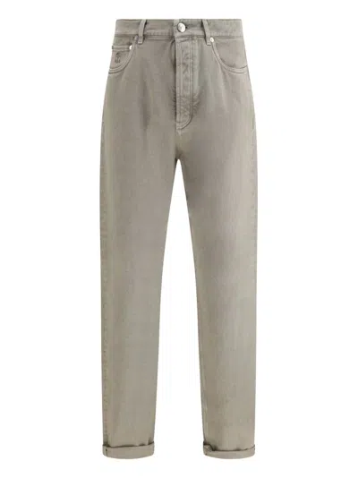 Brunello Cucinelli Denim Cotton Jeans In Neutral