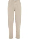 Brunello Cucinelli Men's Denim Cotton Trousers In Beige