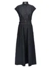 Brunello Cucinelli Belted Midi Denim Dress