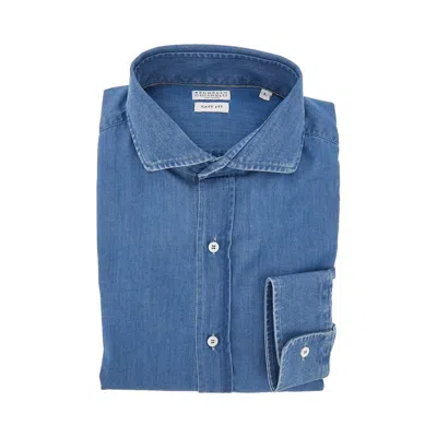 Brunello Cucinelli Light Blue Easy Fit Denim Shirt In Multi