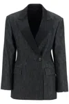 Brunello Cucinelli Denim Effect Twill Blazer In Denim Nero (black)
