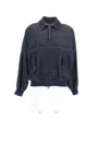 Brunello Cucinelli Denim-effect Twill Bomber Jacket With Shiny Zip In Navy