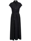 Brunello Cucinelli Denim-effect Twill Dress With Monili Detail