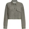 Brunello Cucinelli Denim-effect Twill Outerwear Jacket In Green