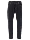 Brunello Cucinelli Rolled Cuff Five-pocket Denim Trousers In Black