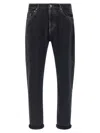 Brunello Cucinelli Rolled Cuff Five-pocket Denim Trousers In Black