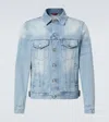 Brunello Cucinelli Blue Denim Cotton Jacket In Blue