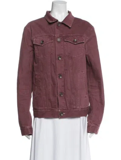 Pre-owned Brunello Cucinelli Denim Jacket In Burgundy