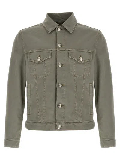 Brunello Cucinelli Denim Jacket Casual Jackets And Parka Gray