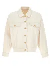 BRUNELLO CUCINELLI DENIM JACKET CASUAL JACKETS, PARKA WHITE