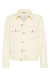 Brunello Cucinelli Classic White Denim Jacket For Men In Cream