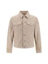 Brunello Cucinelli Denim Four-pocket Jacket In Farro (beige)