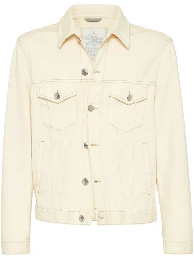 BRUNELLO CUCINELLI DENIM JACKET - MEN'S - ELASTANE/COTTON