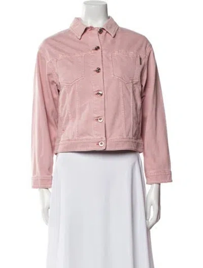 Pre-owned Brunello Cucinelli Denim Jacket W/ Tags In Pink
