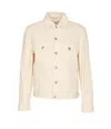 Brunello Cucinelli Classic White Denim Jacket For Men In White