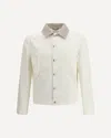 Brunello Cucinelli White Cotton Denim Jacket In White
