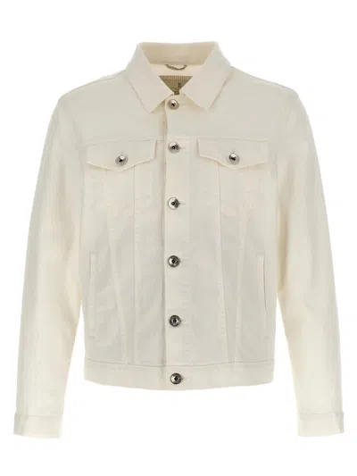 Brunello Cucinelli Denim Jacket Casual Jackets, Parka White In Blanco